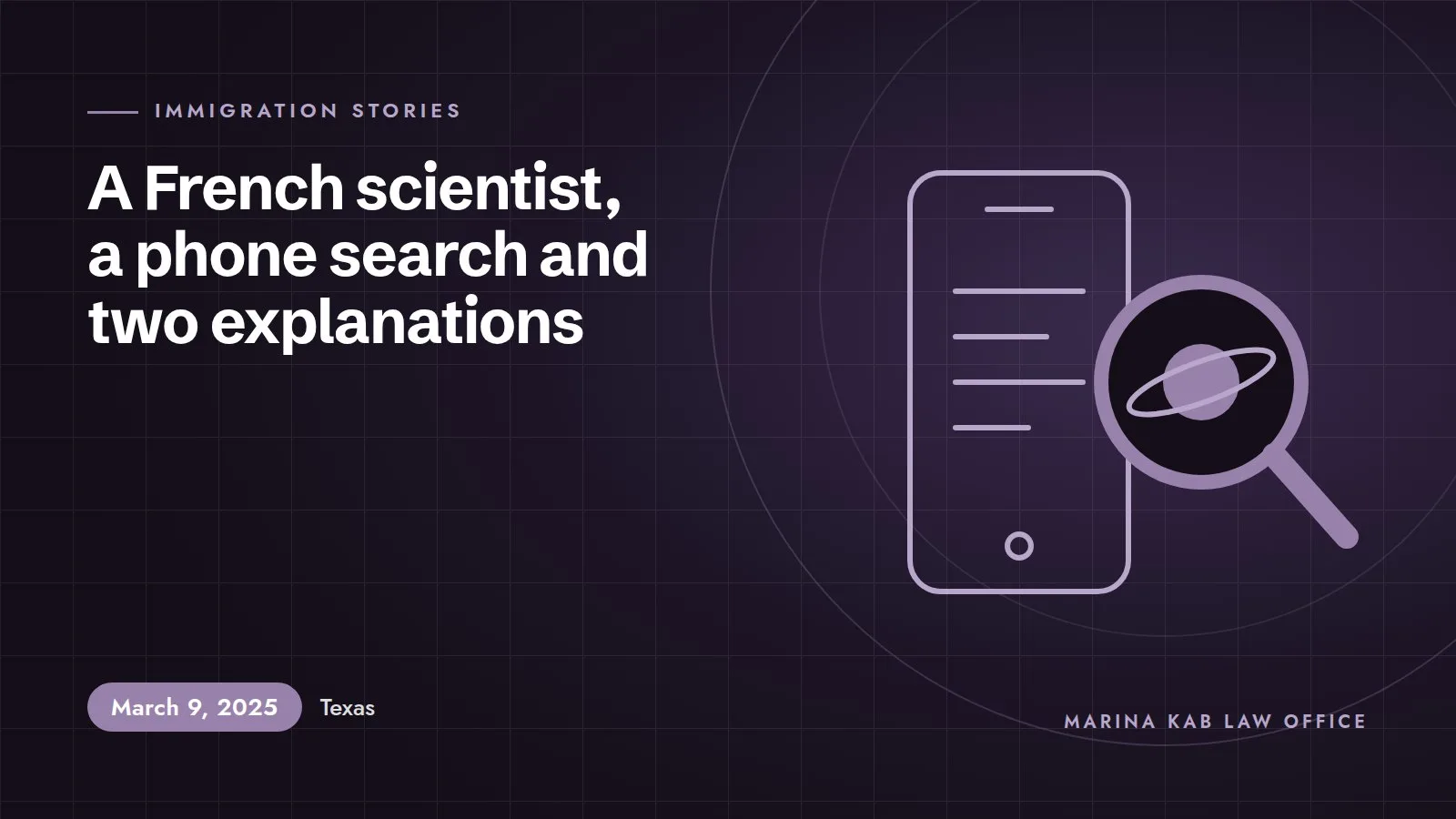 Illustration for the article: A French Scientist, a Phone Search and Two Very Different Explanations (March 9, 2025, Texas)