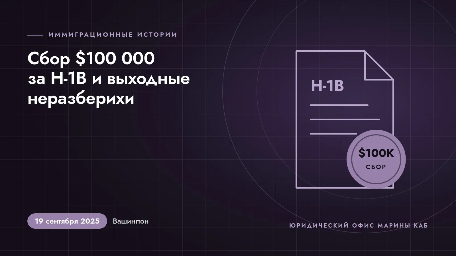 Иллюстрация к статье: Сбор $100 000 за H-1B и последовавшие за ним выходные неразберихи (19 сентября 2025 года, Вашингтон, округ Колумбия)